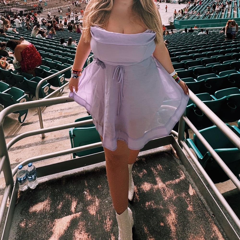 Lavender Strapless Dress